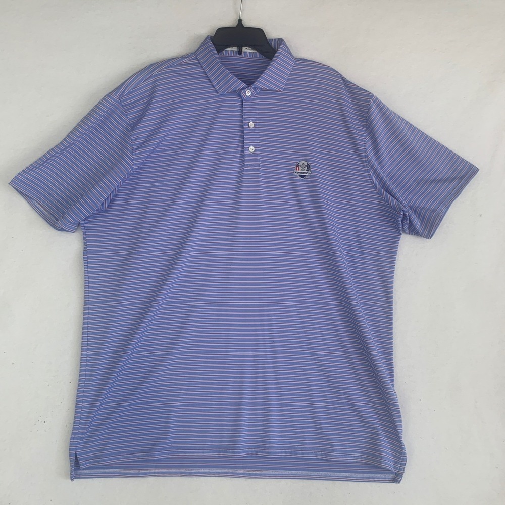 Holderness & Bourne Golf Polo Shirt Mens XXL Blue Striped Mitchell‎ Delray